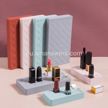 Silikonazko lipstick biltegiratzeko rack Mahaigaineko kosmetika-kutxa